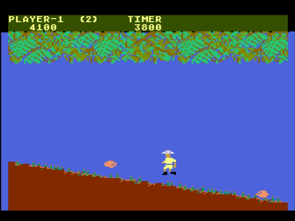 Gameplay of Jungle Hunt for Atari 8 Bit